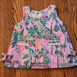 Lilly Pulitzer Tropical Pink and Green Kids Blouse